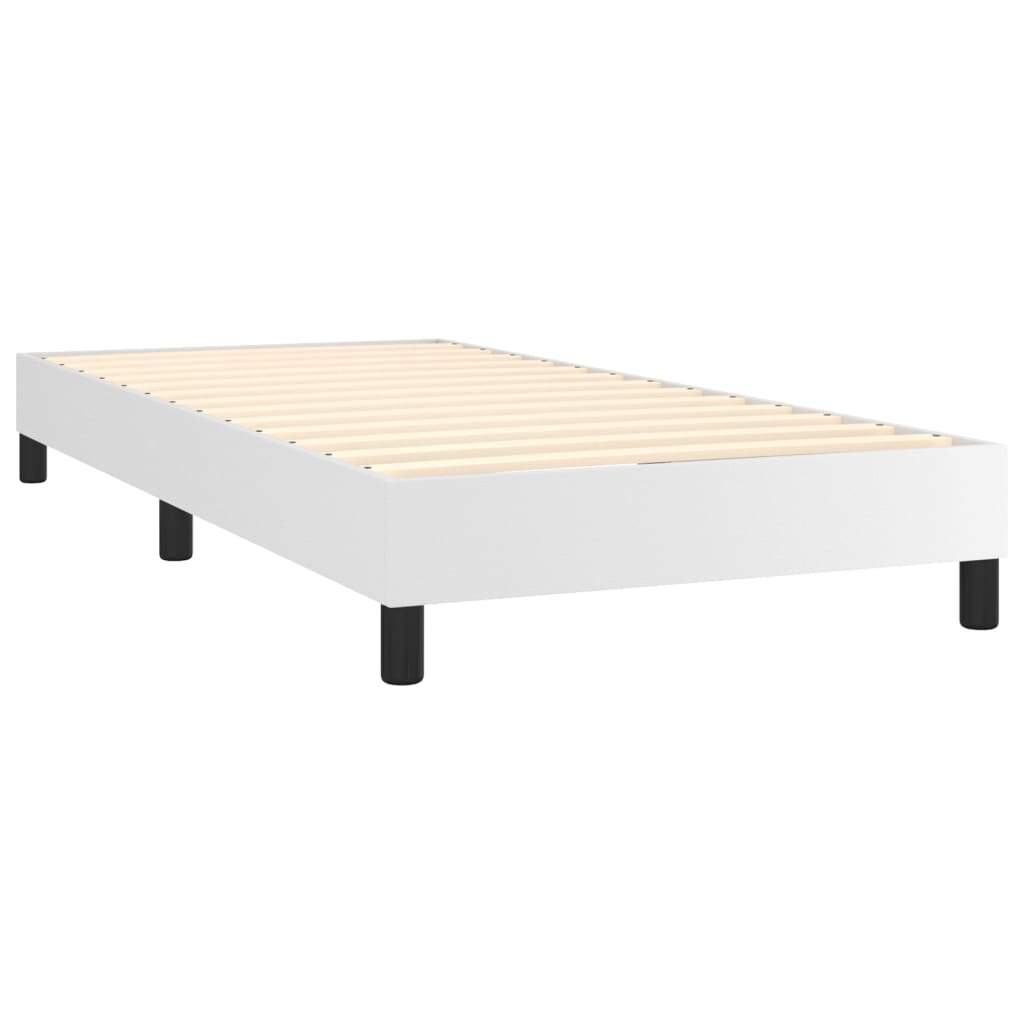 Sommier à lattes de lit avec matelas Blanc 100x200cm Similicuir - XIOS