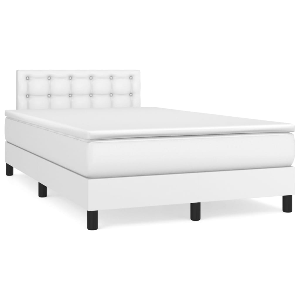 Sommier à lattes de lit avec matelas Blanc 120x200cm Similicuir - XIOS