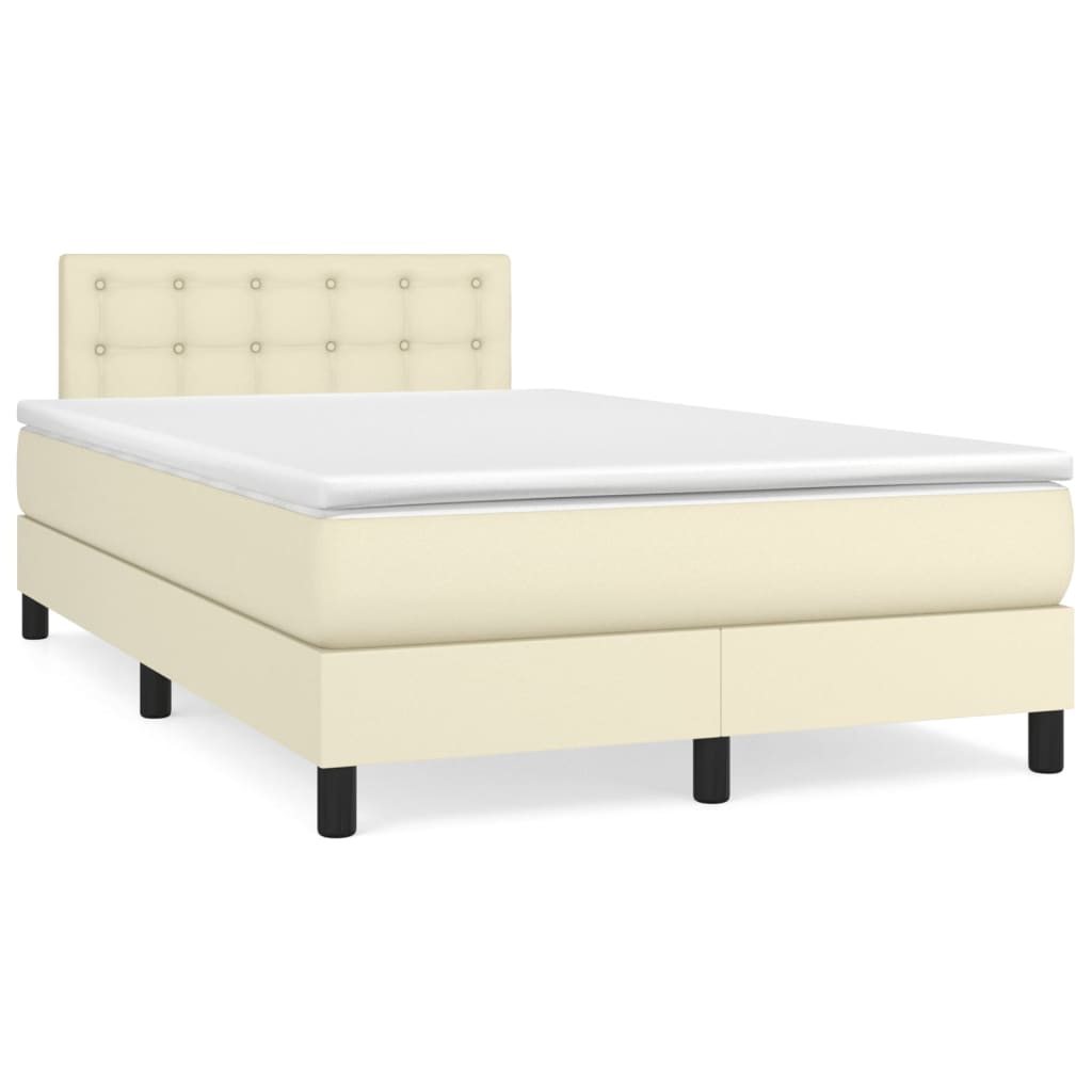 Sommier à lattes de lit avec matelas Crème 120x200cm Similicuir - XIOS