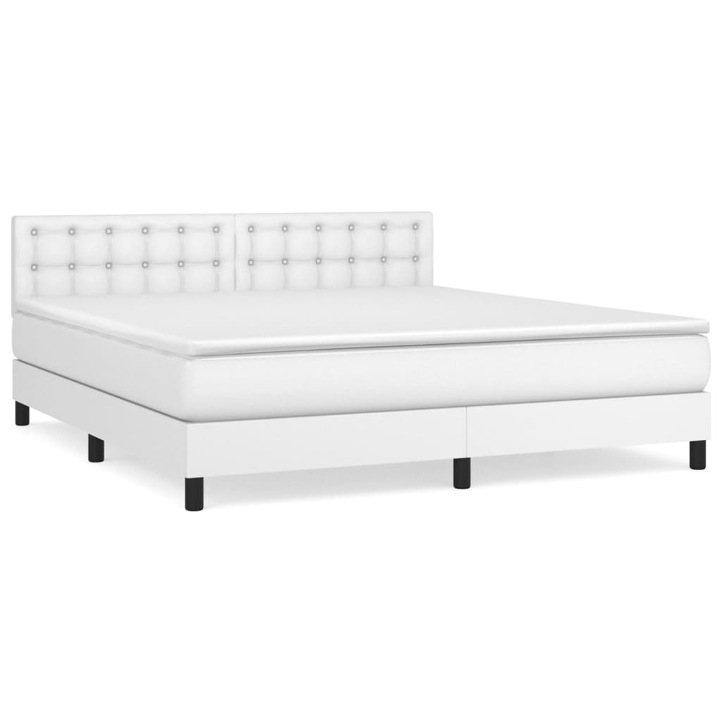 Sommier à lattes de lit avec matelas Blanc 160x200cm Similicuir - XIOS