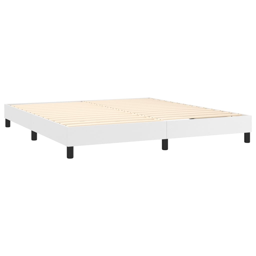 Sommier à lattes de lit avec matelas Blanc 160x200cm Similicuir - XIOS