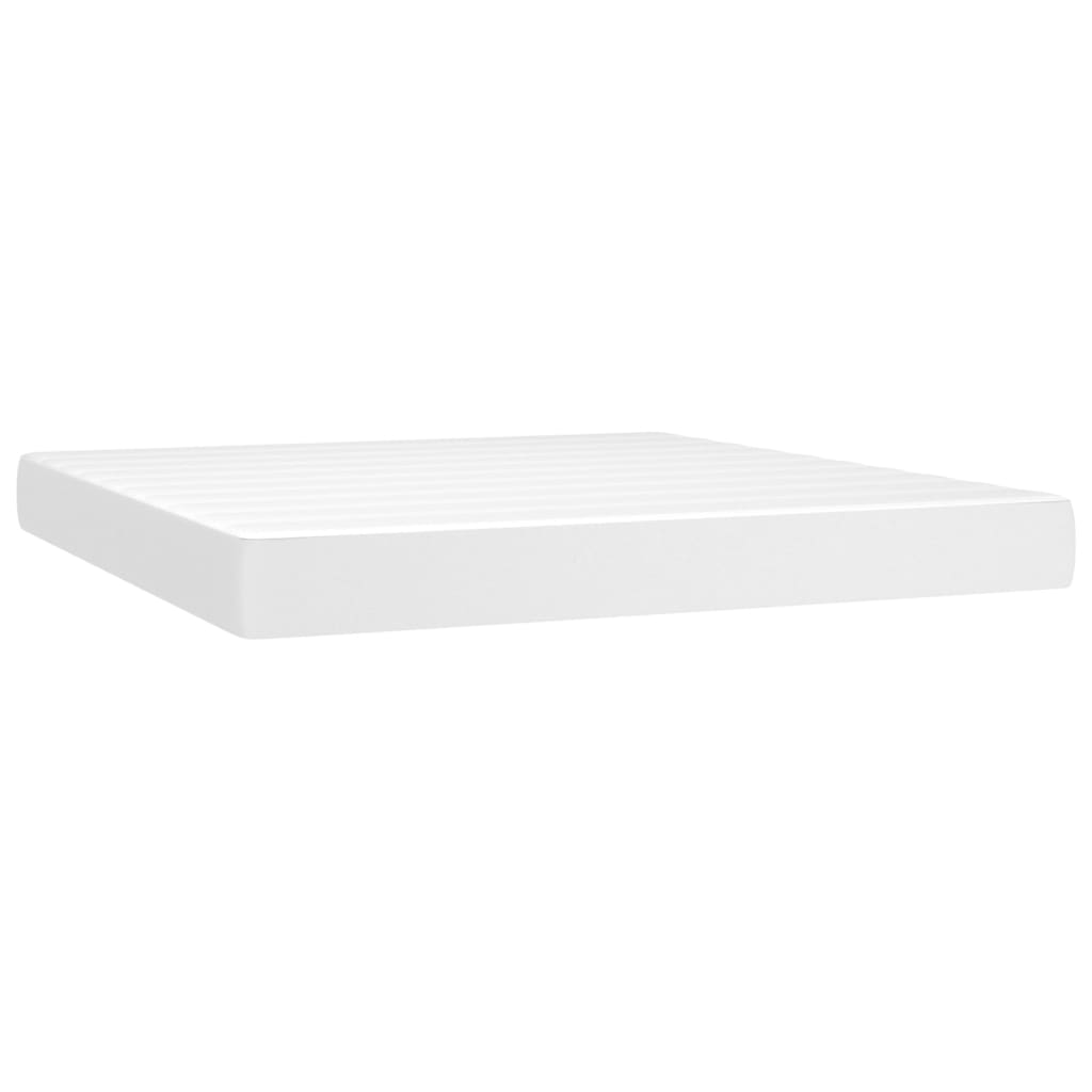 Sommier à lattes de lit avec matelas Blanc 160x200cm Similicuir - XIOS