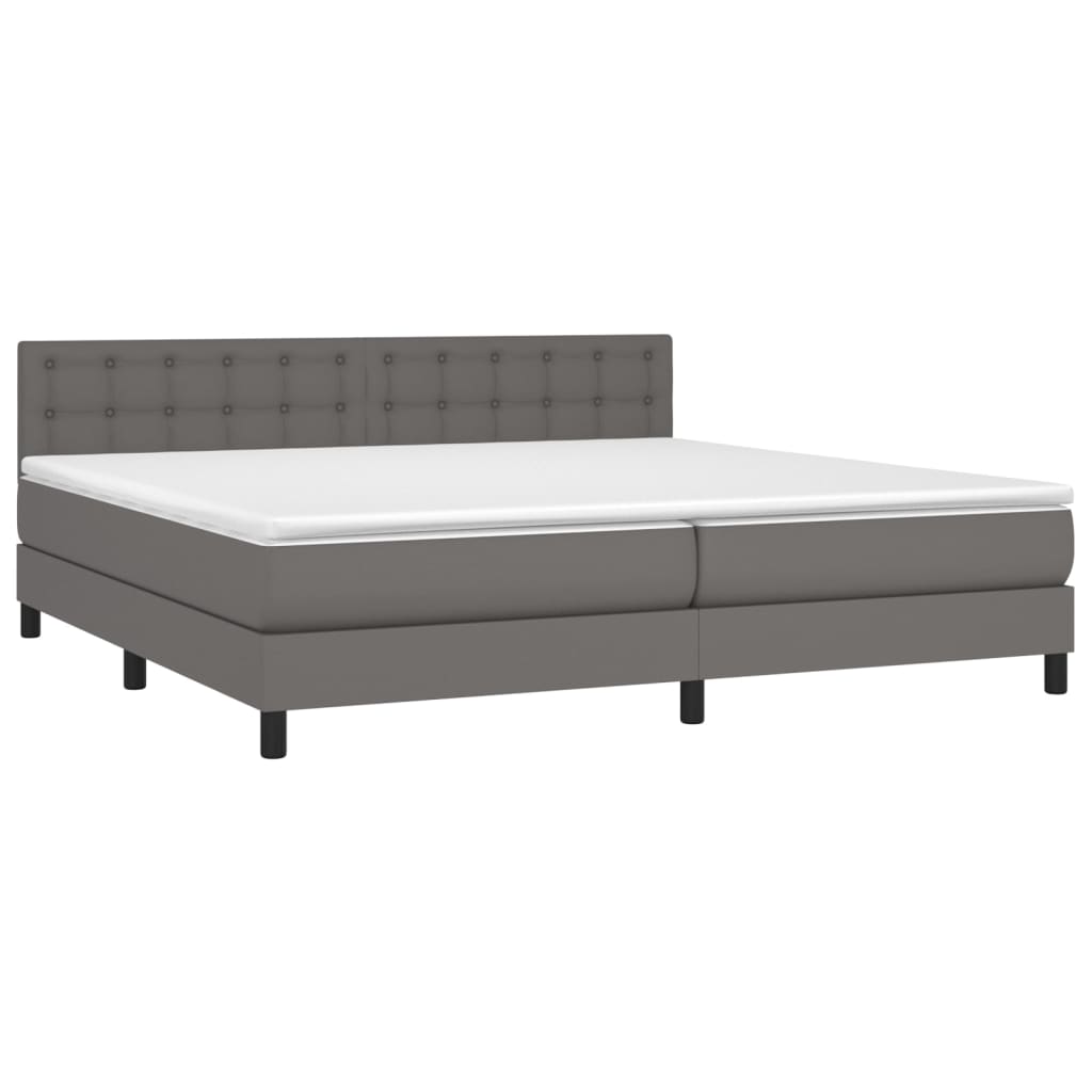 Sommier à lattes de lit avec matelas Gris 200x200 cm Similicuir - XIOS