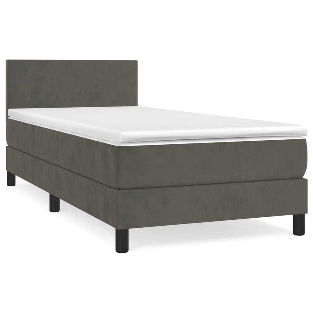 Sommier à lattes de lit et matelas Gris foncé 80x200 cm Velours - XIOS
