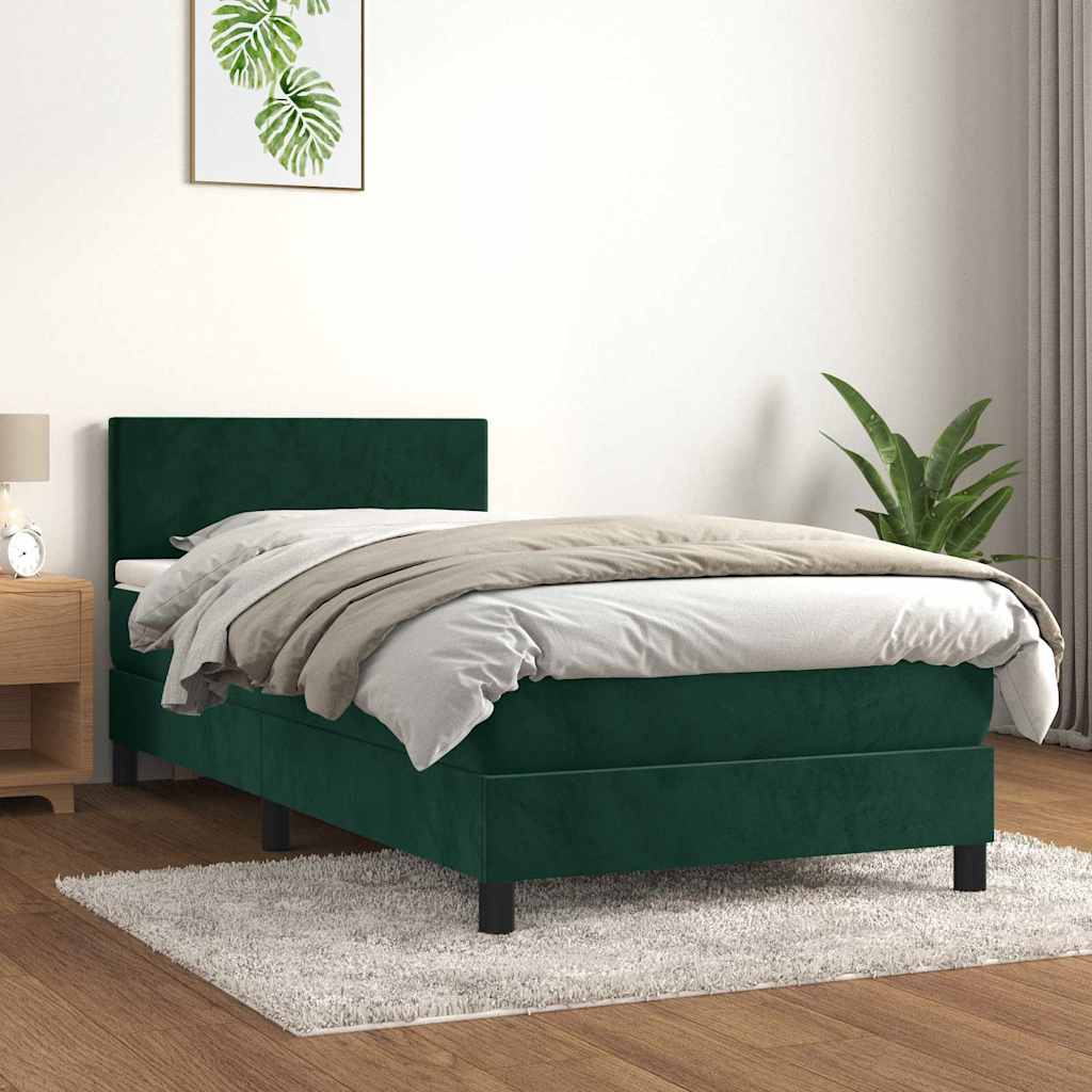 Sommier à lattes de lit avec matelas Vert foncé 90x190 cm - XIOS