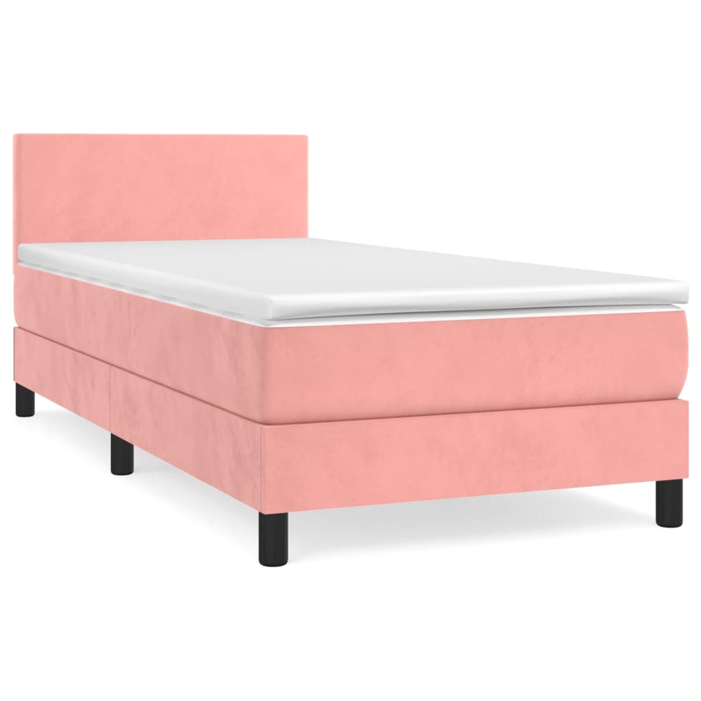 Sommier à lattes de lit avec matelas Rose 90x190 cm Velours - XIOS