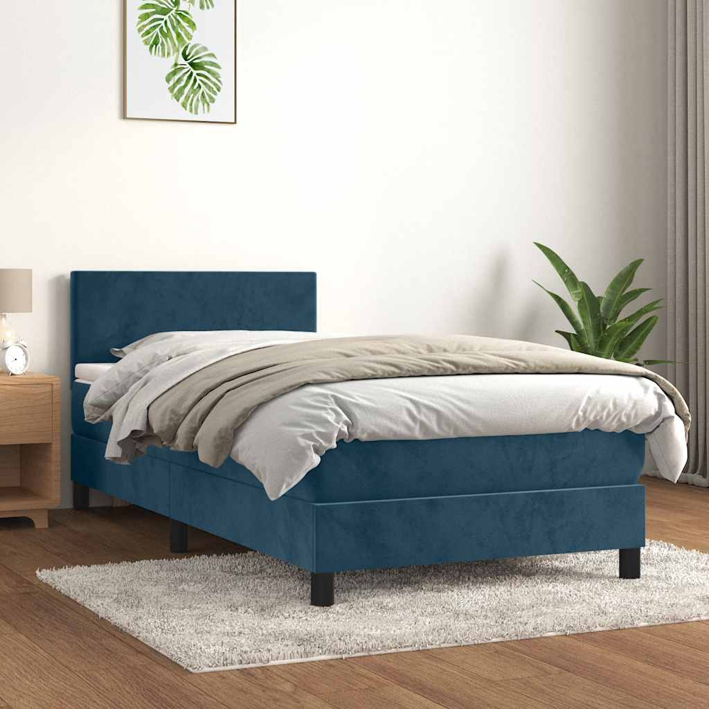 Sommier à lattes de lit avec matelas Bleu foncé 90x200 cm - XIOS