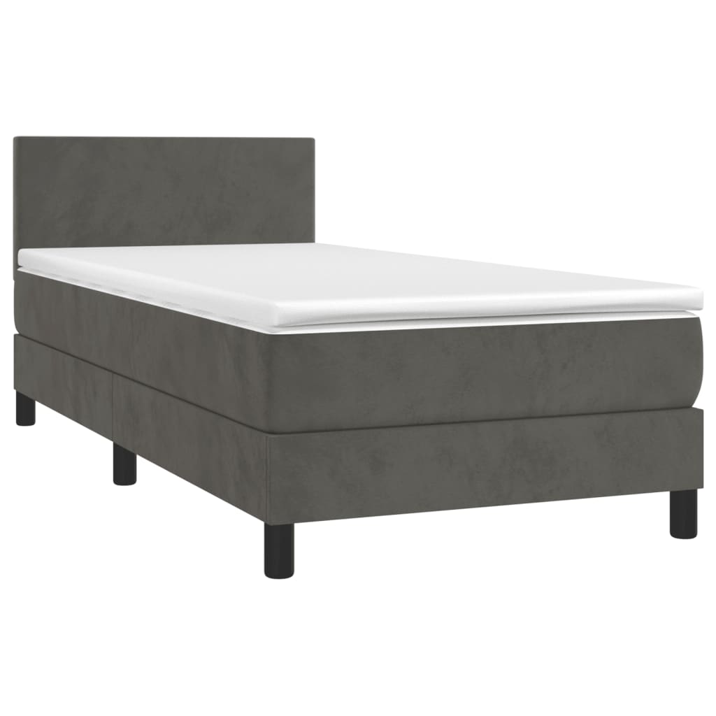 Sommier à lattes de lit avec matelas Gris foncé 100x200 cm - XIOS