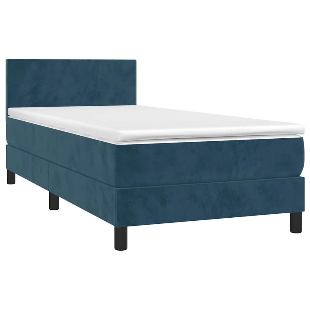 Sommier à lattes de lit avec matelas Bleu foncé 100x200 cm - XIOS
