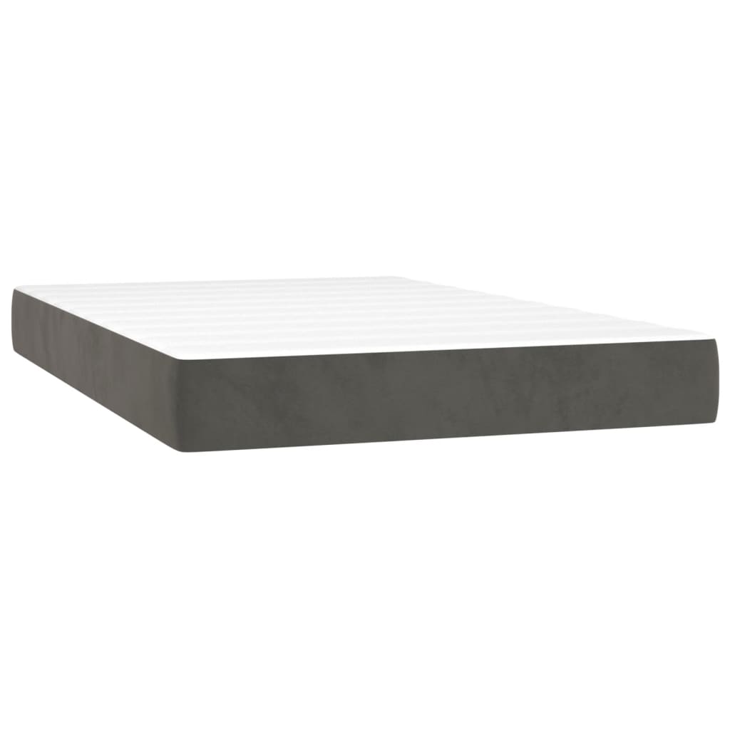 Sommier à lattes de lit et matelas Gris foncé 120x200cm Velours - XIOS