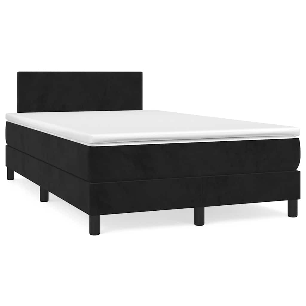 Sommier à lattes de lit avec matelas Noir 120x200 cm Velours - XIOS