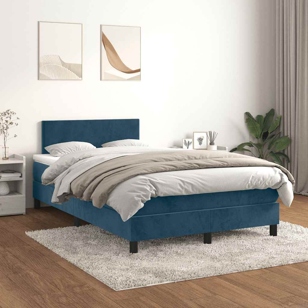 Sommier à lattes de lit et matelas Bleu foncé 120x200cm Velours - XIOS