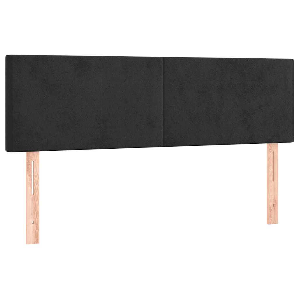 Sommier à lattes de lit avec matelas Noir 140x190 cm Velours - XIOS