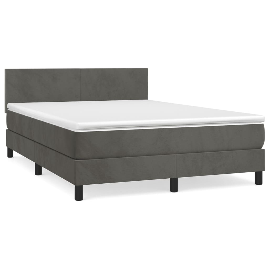 Sommier à lattes de lit et matelas Gris foncé 140x200cm Velours - XIOS