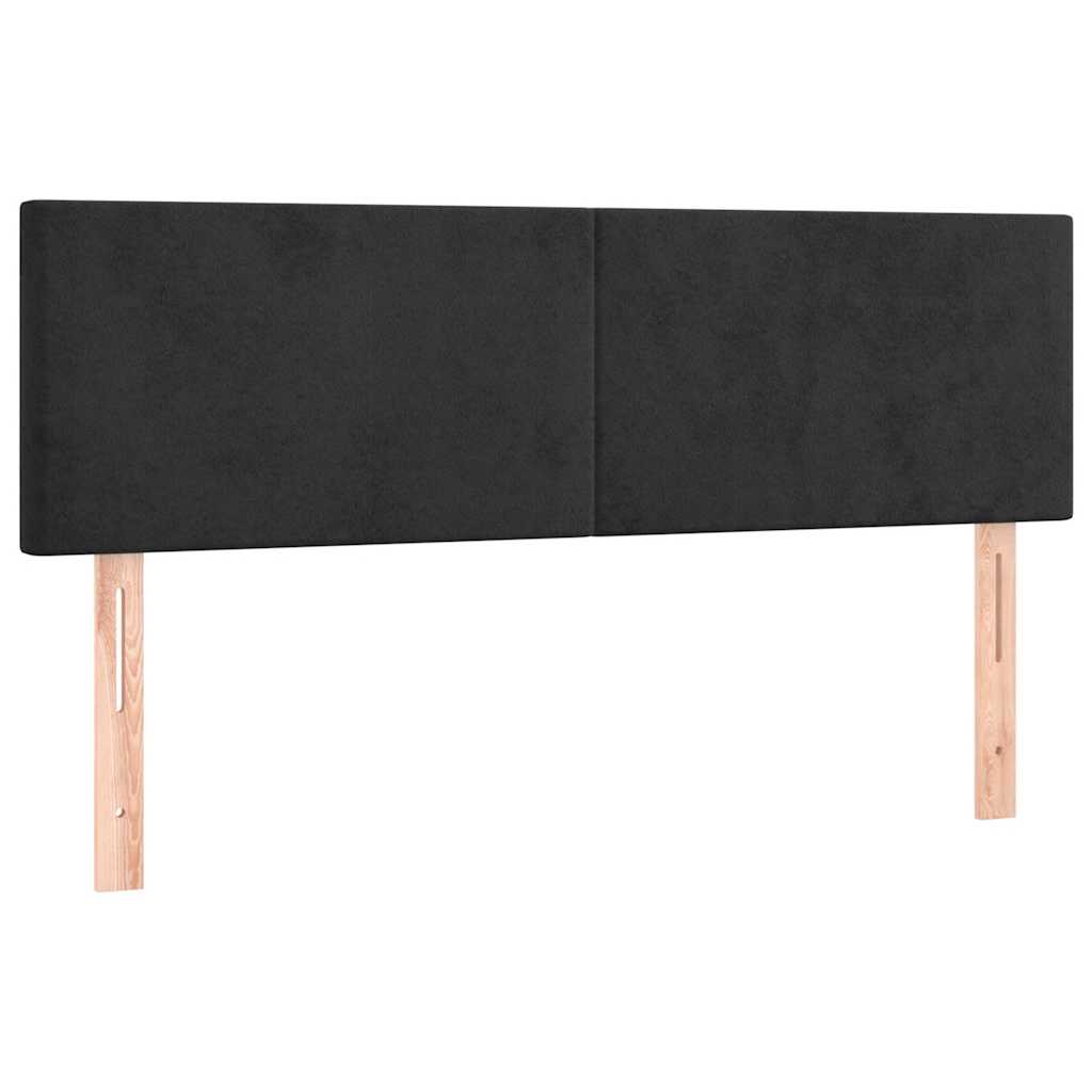 Sommier à lattes de lit avec matelas Noir 140x200 cm Velours - XIOS