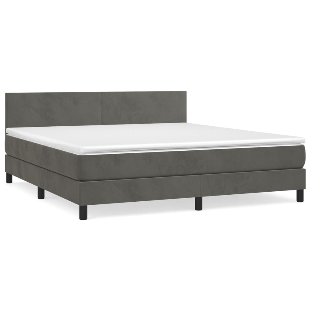 Sommier à lattes de lit et matelas Gris foncé 160x200cm Velours - XIOS