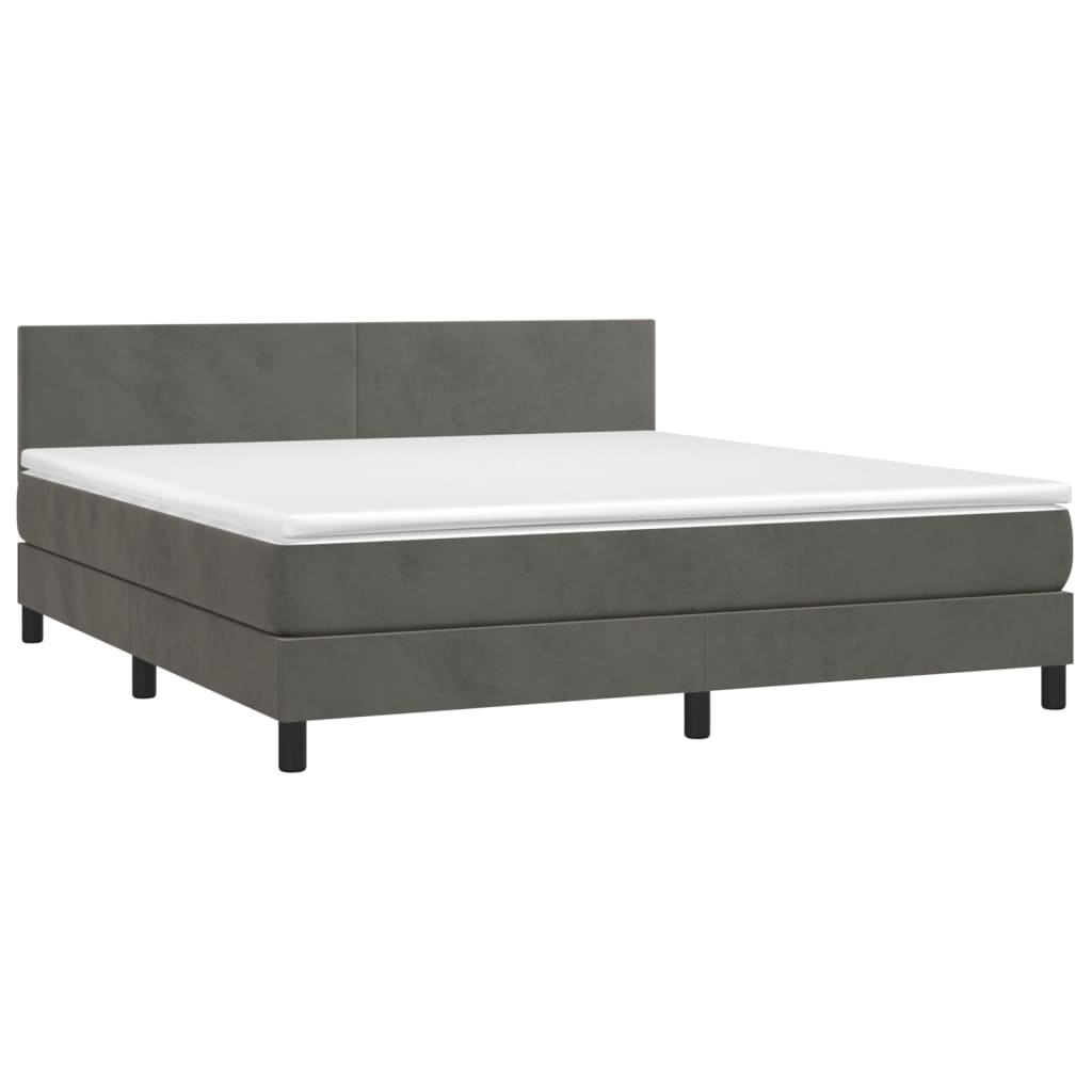 Sommier à lattes de lit et matelas Gris foncé 160x200cm Velours - XIOS
