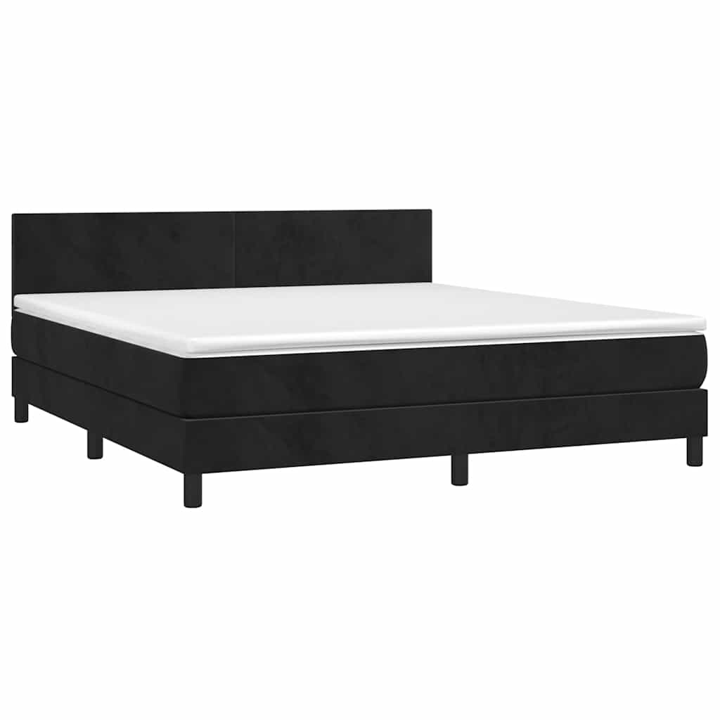 Sommier à lattes de lit et matelas Noir 160x200 cm Velours - XIOS