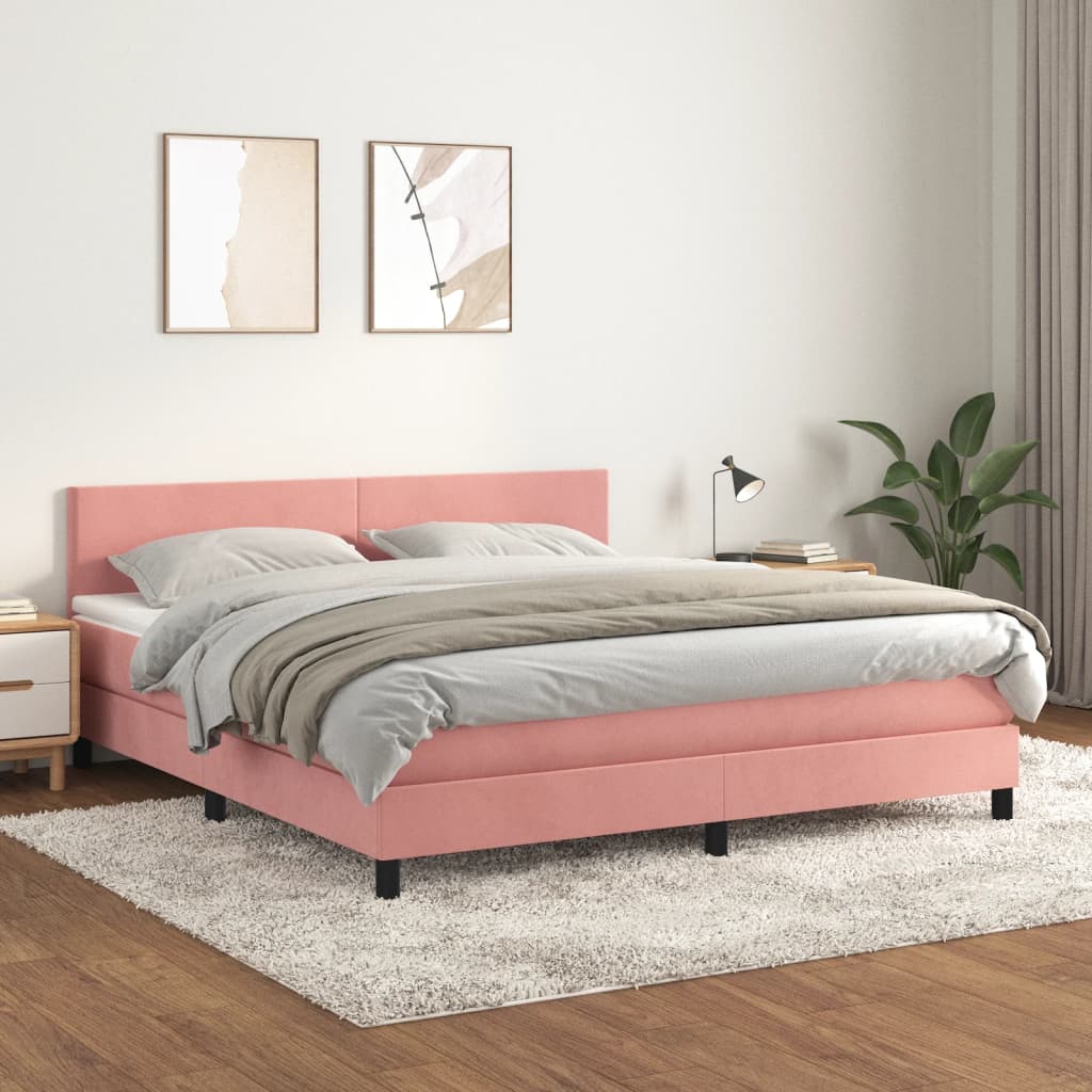 Sommier à lattes de lit avec matelas Rose 160x200 cm Velours - XIOS