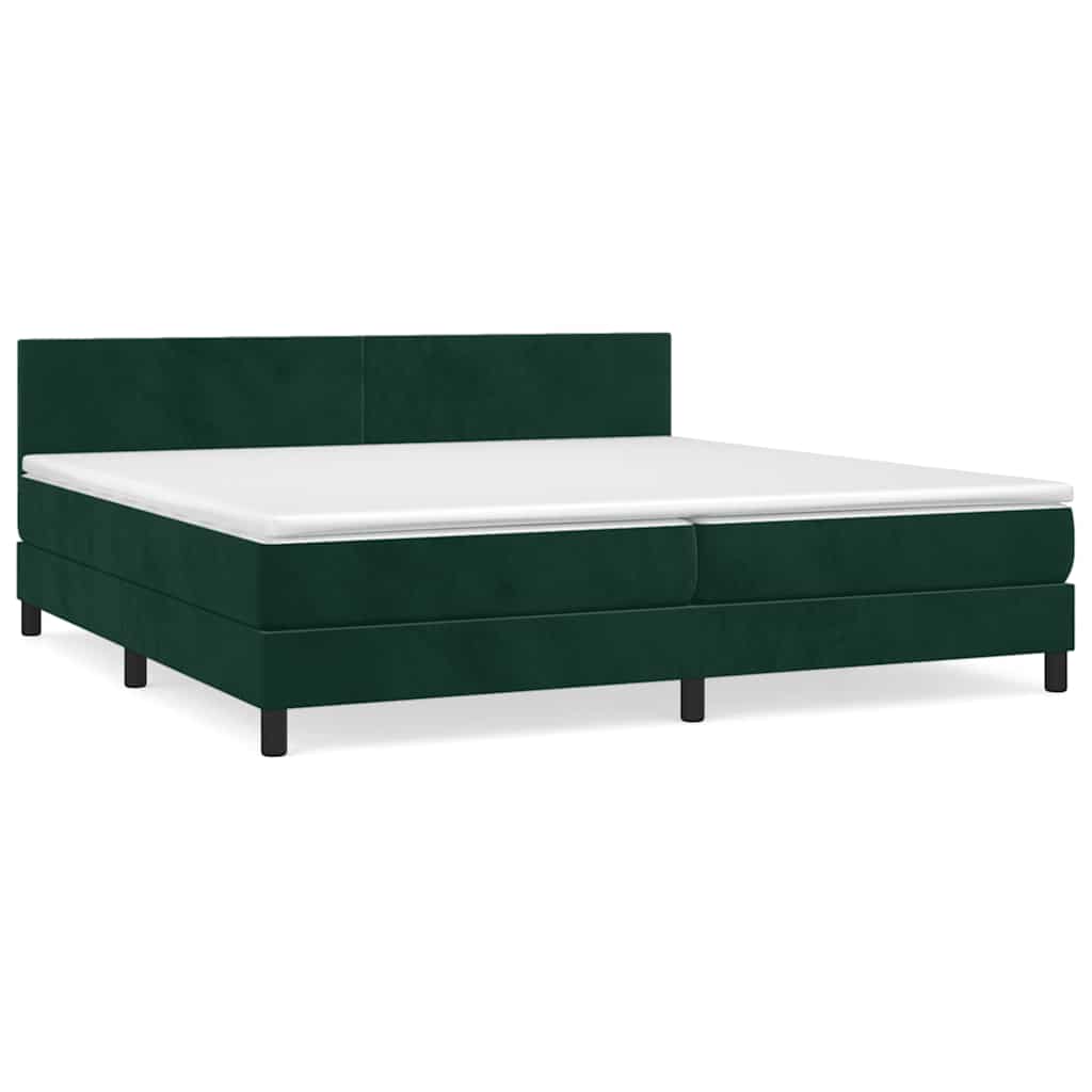 Sommier à lattes de lit et matelas Vert foncé 200x200cm Velours - XIOS