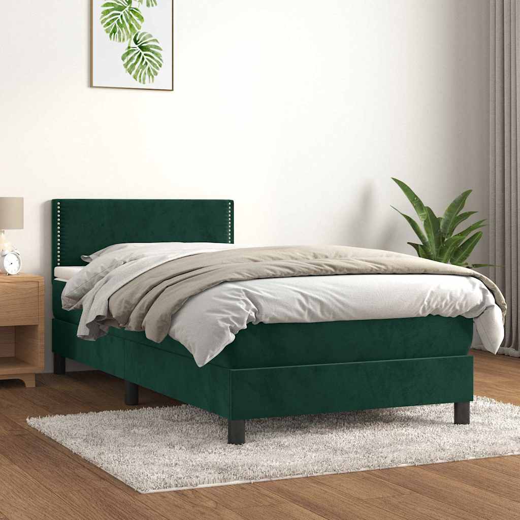 Sommier à lattes de lit et matelas Vert foncé 80x200 cm Velours - XIOS