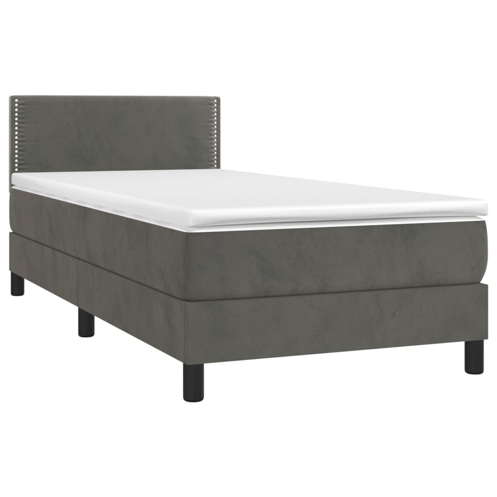 Sommier à lattes de lit et matelas Gris foncé 90x200 cm Velours - XIOS
