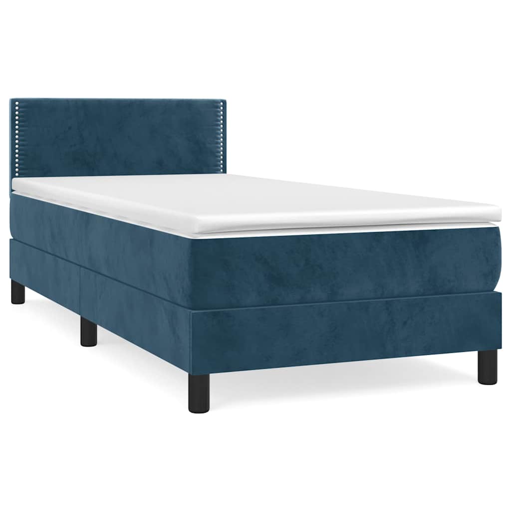 Sommier à lattes de lit avec matelas Bleu foncé 100x200 cm - XIOS