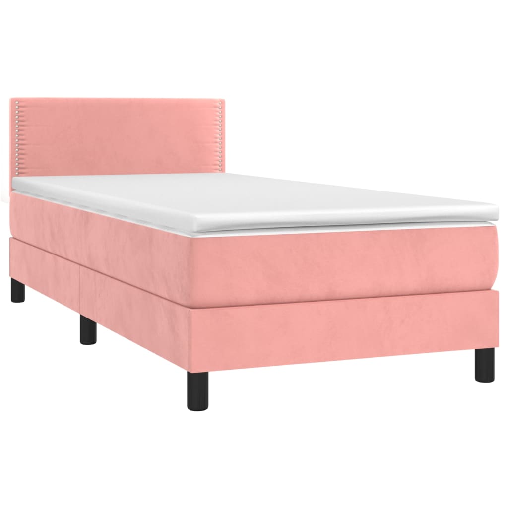 Sommier à lattes de lit avec matelas Rose 100x200 cm Velours - XIOS