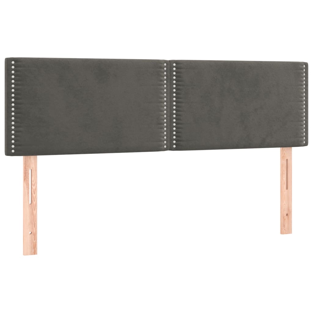 Sommier à lattes de lit et matelas Gris foncé 140x190cm Velours - XIOS