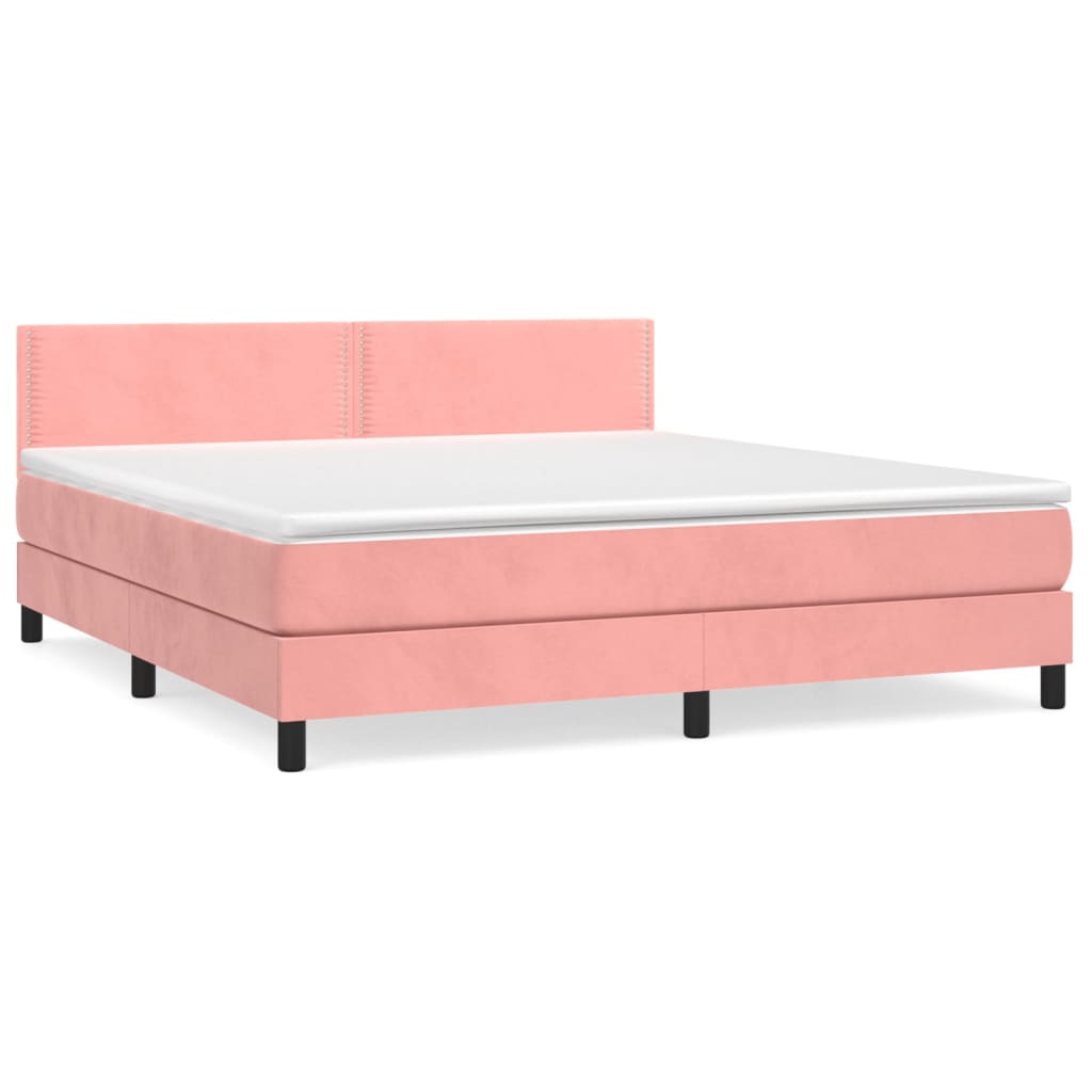 Sommier à lattes de lit avec matelas Rose 160x200 cm Velours