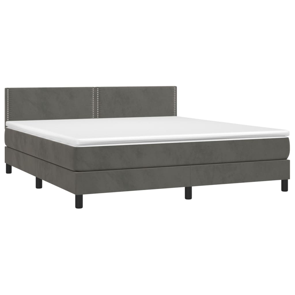 Sommier à lattes de lit et matelas Gris foncé 180x200cm Velours - XIOS