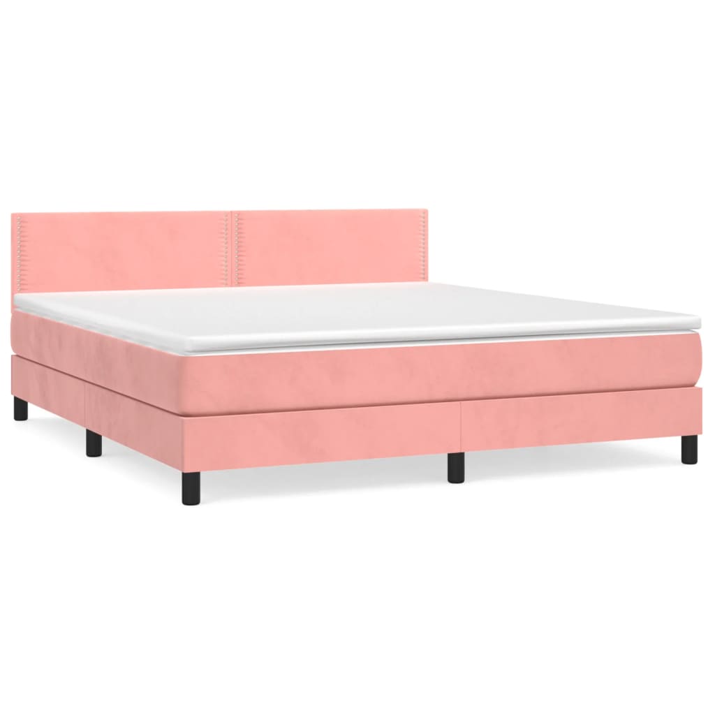 Sommier à lattes de lit avec matelas Rose 180x200 cm Velours