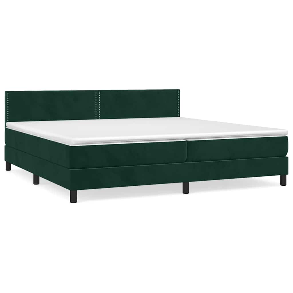 Sommier à lattes de lit et matelas Vert foncé 200x200cm Velours - XIOS