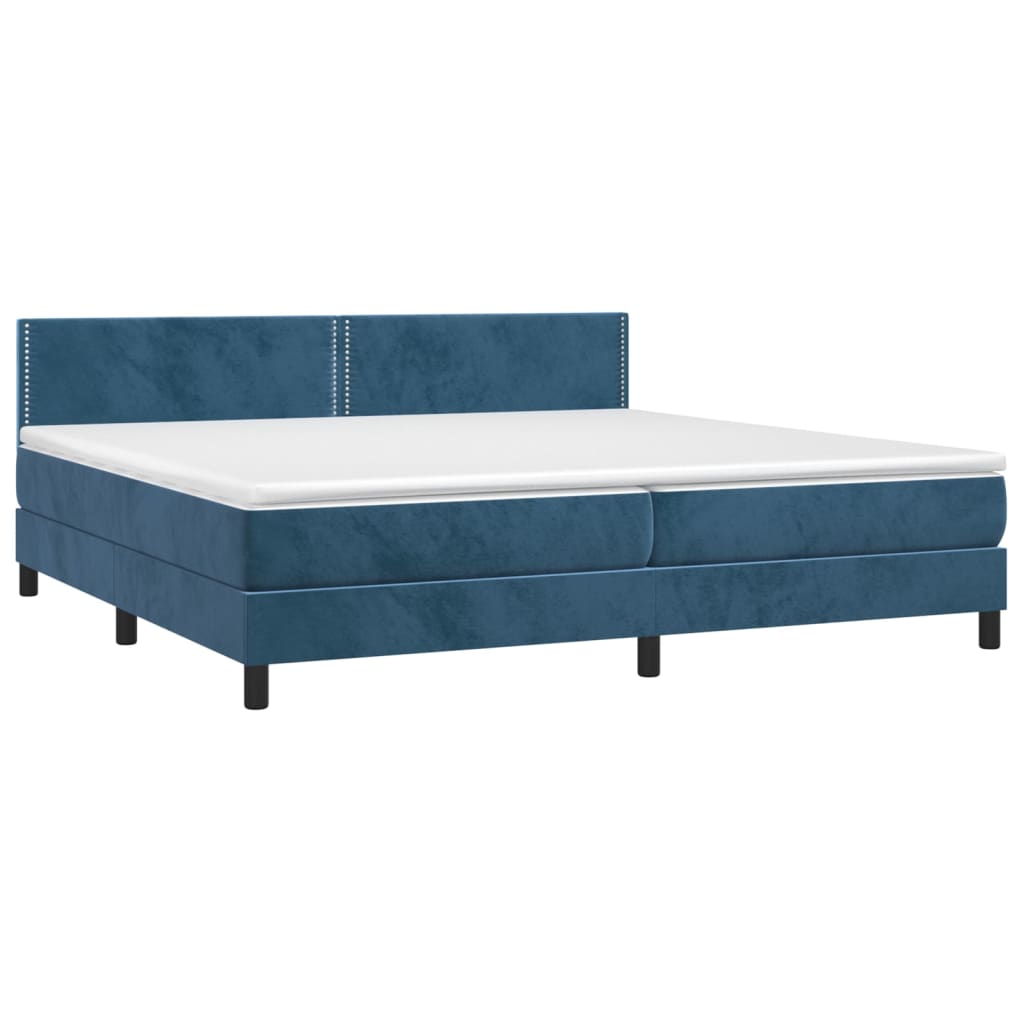Sommier à lattes de lit et matelas Bleu foncé 200x200cm Velours - XIOS