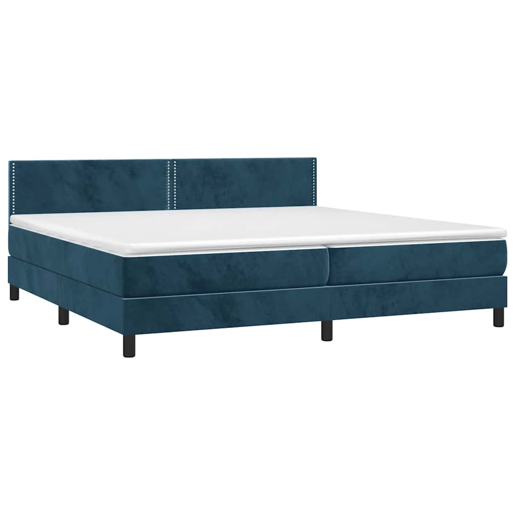 Sommier à lattes de lit et matelas Bleu foncé 200x200cm Velours - XIOS