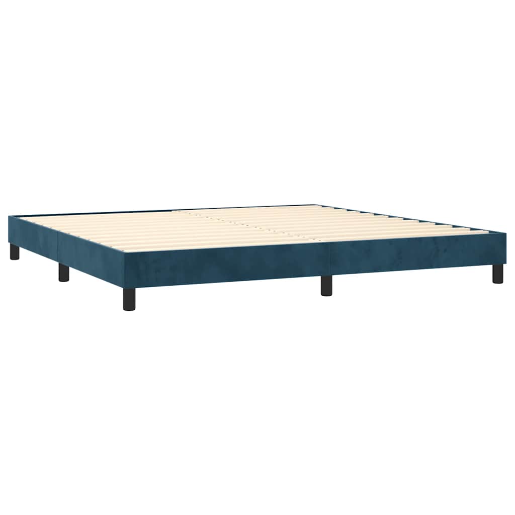 Sommier à lattes de lit et matelas Bleu foncé 200x200cm Velours - XIOS