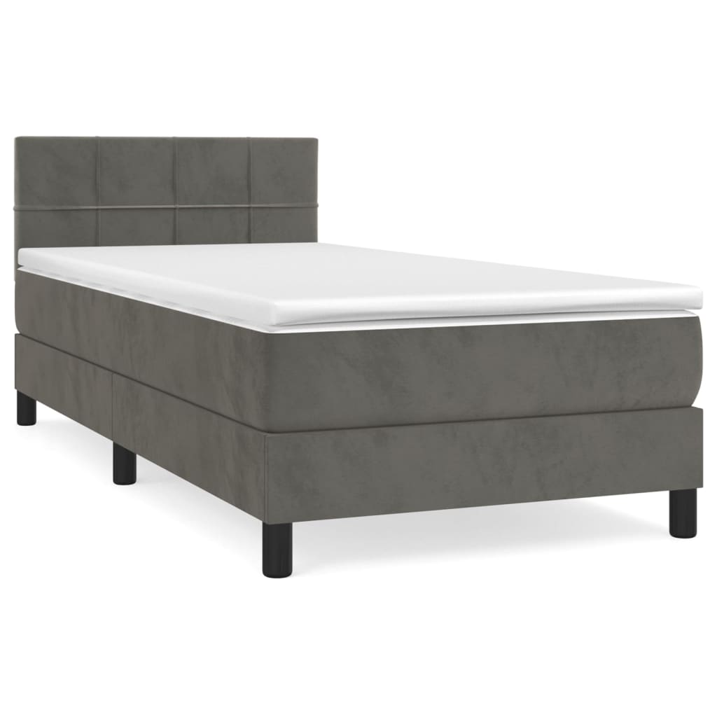 Sommier à lattes de lit avec matelas Gris foncé 100x200 cm - XIOS