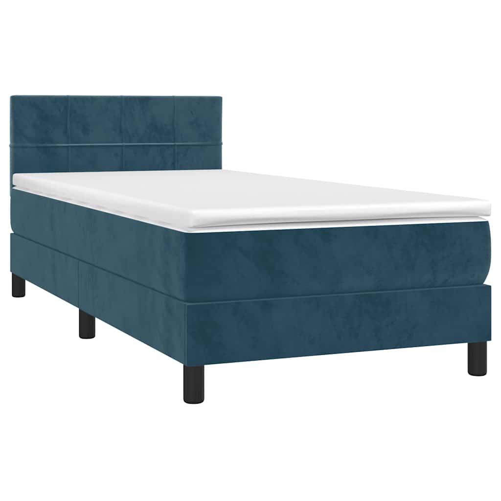 Sommier à lattes de lit avec matelas Bleu foncé 100x200 cm - XIOS