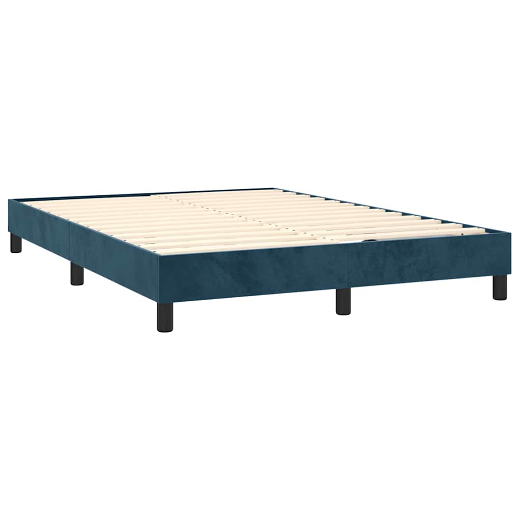 Sommier à lattes de lit et matelas Bleu foncé 140x190cm Velours - XIOS