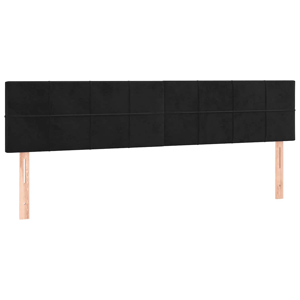 Sommier à lattes de lit avec matelas Noir 180x200 cm Velours - XIOS