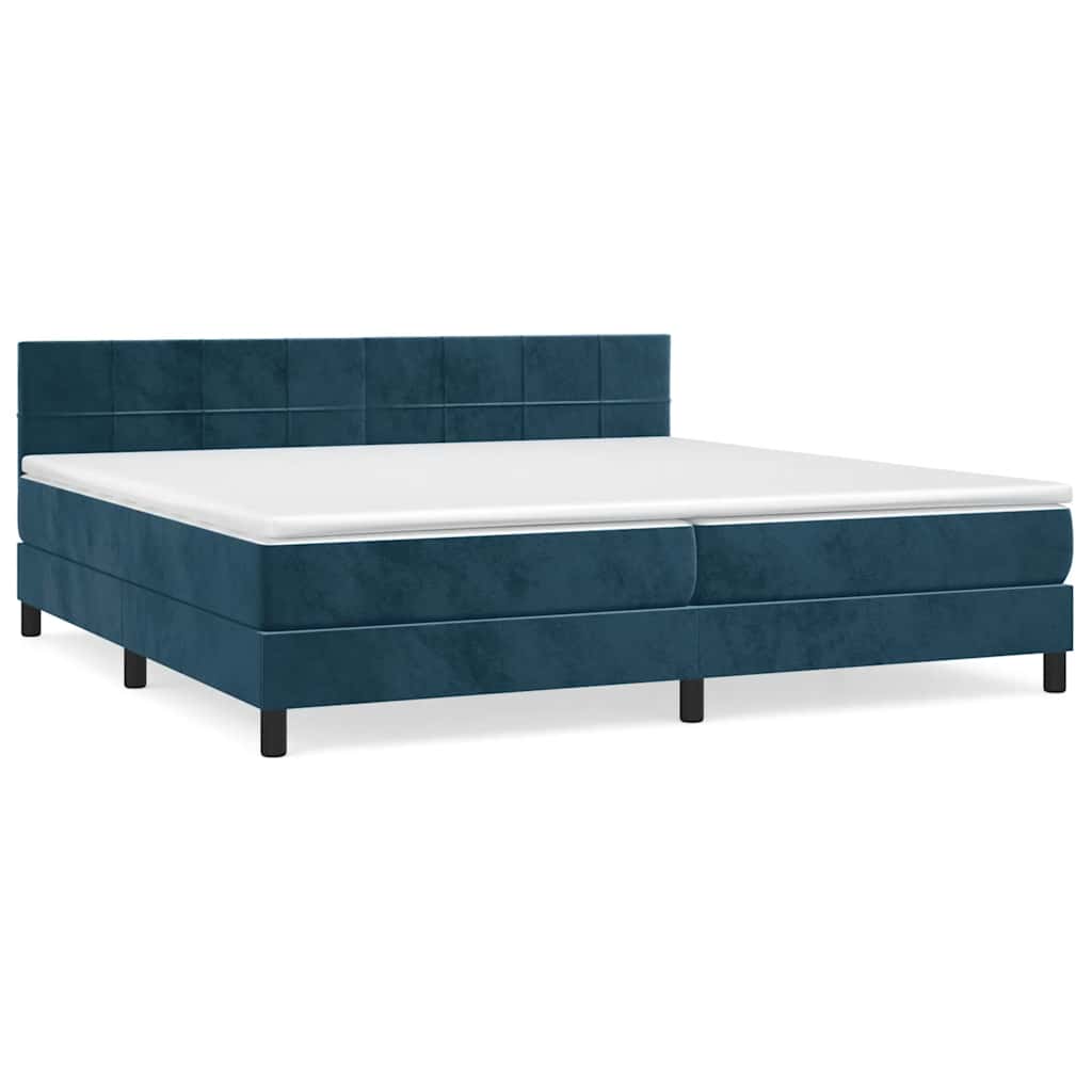 Sommier à lattes de lit et matelas Bleu foncé 200x200cm Velours - XIOS
