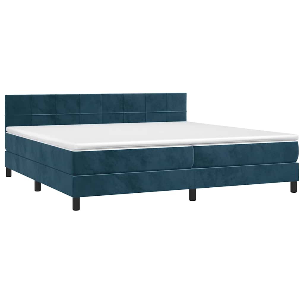 Sommier à lattes de lit et matelas Bleu foncé 200x200cm Velours - XIOS