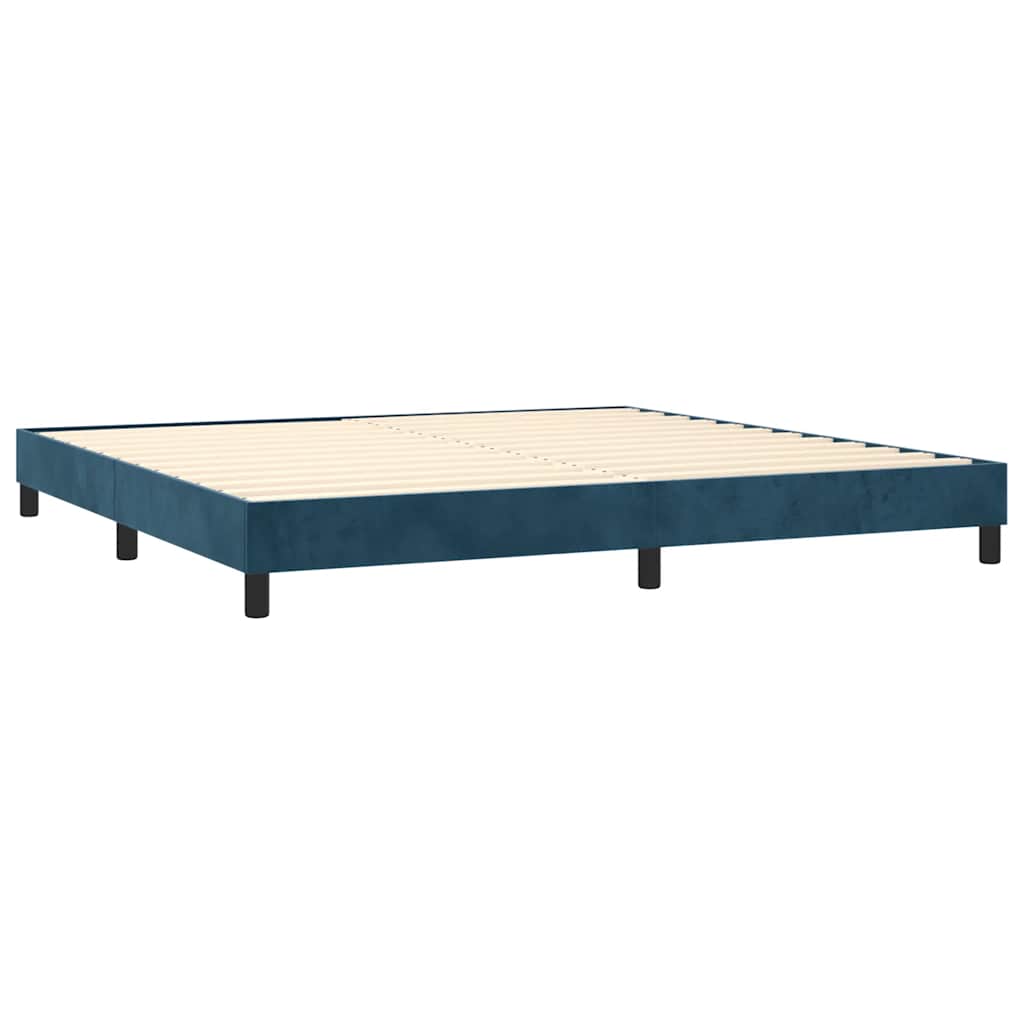 Sommier à lattes de lit et matelas Bleu foncé 200x200cm Velours - XIOS