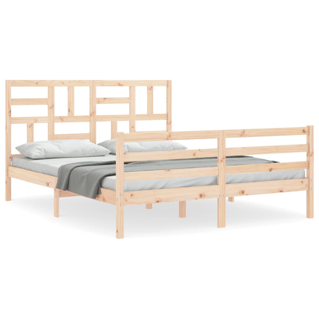 Cadre de lit sans matelas 160x200 cm bois massif - XIOS