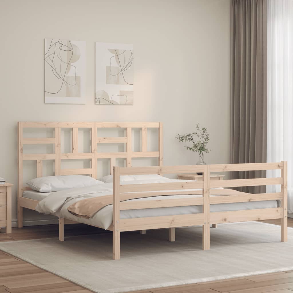 Cadre de lit sans matelas 160x200 cm bois massif - XIOS