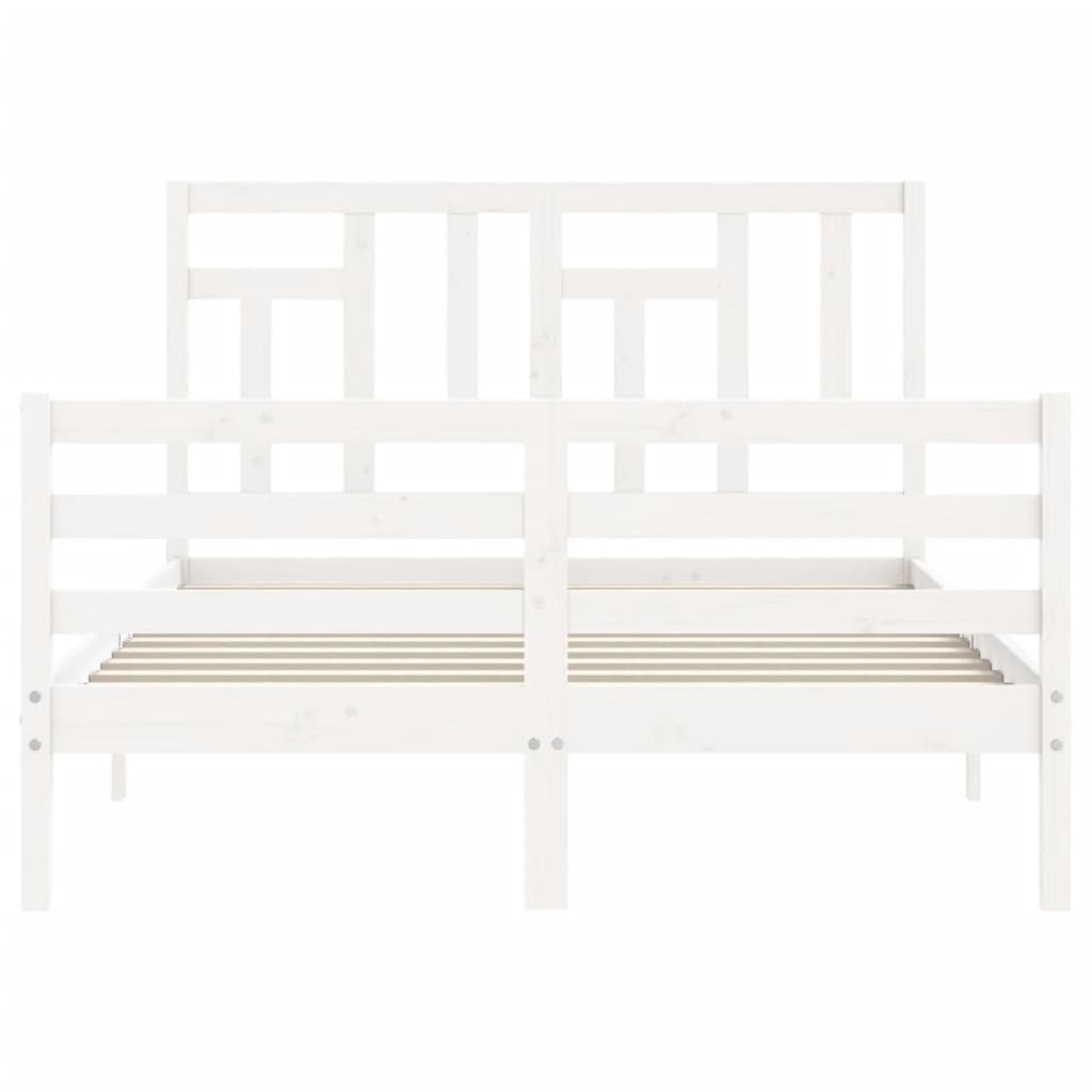 Cadre de lit sans matelas blanc 120x200 cm bois massif - XIOS