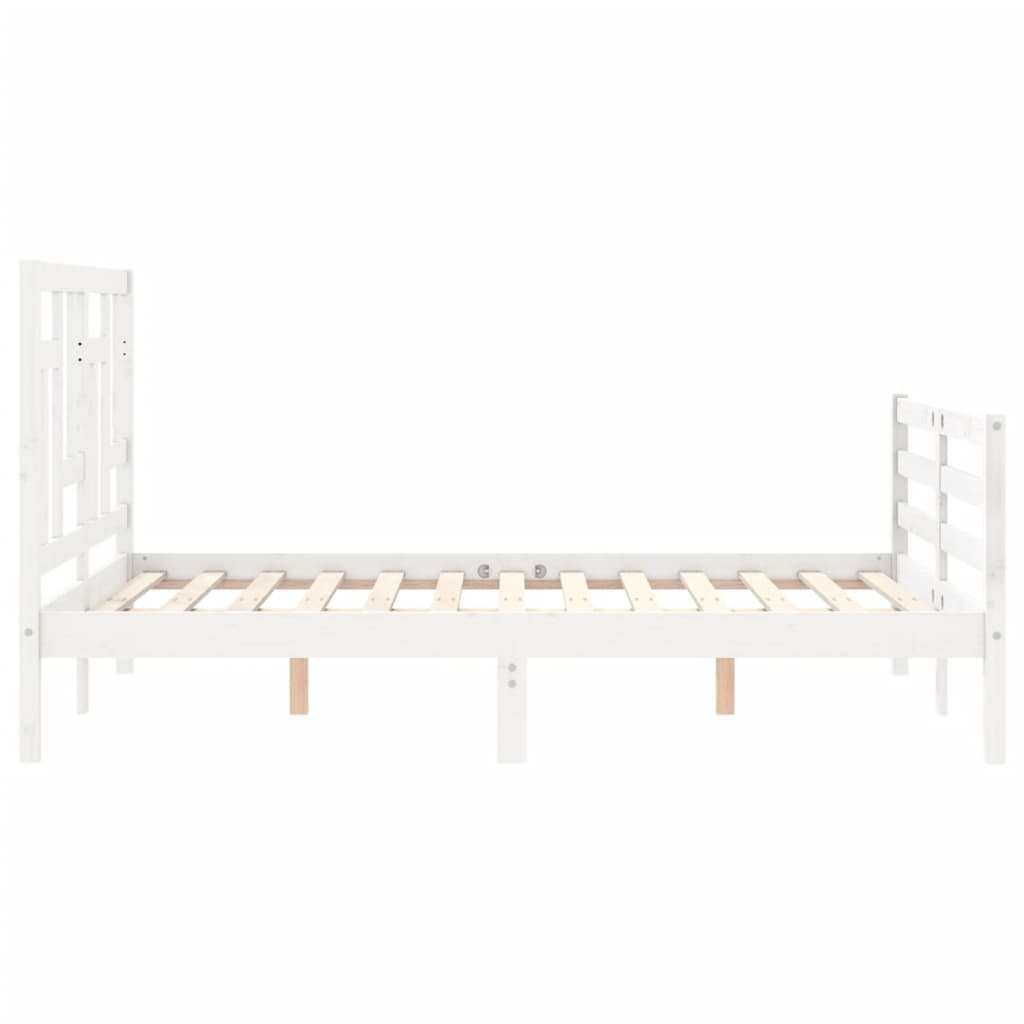 Cadre de lit sans matelas blanc 120x200 cm bois massif - XIOS
