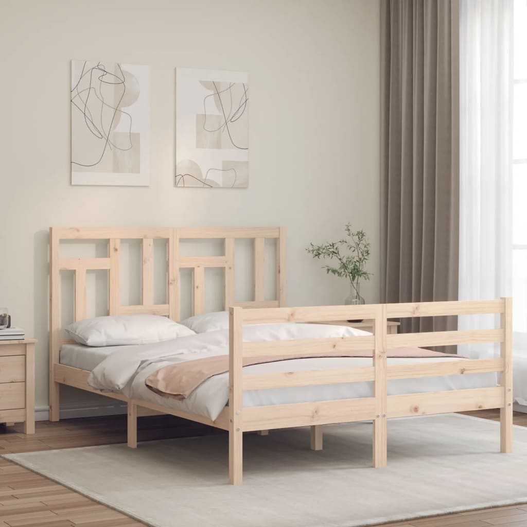Cadre de lit sans matelas 140x200 cm bois massif - XIOS