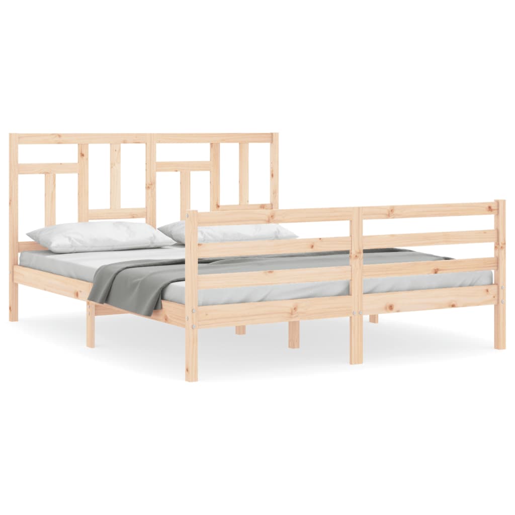 Cadre de lit sans matelas 160x200 cm bois massif - XIOS