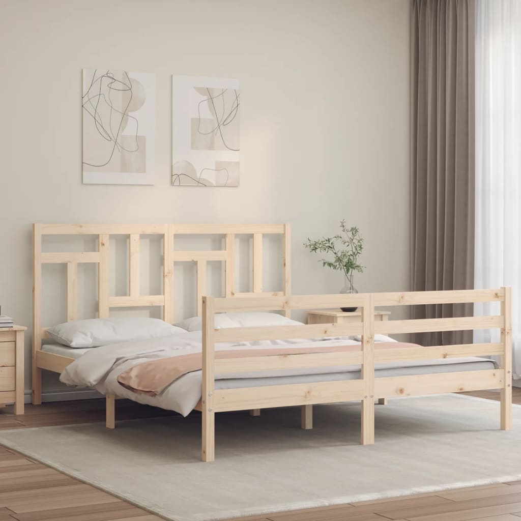 Cadre de lit sans matelas 160x200 cm bois massif - XIOS